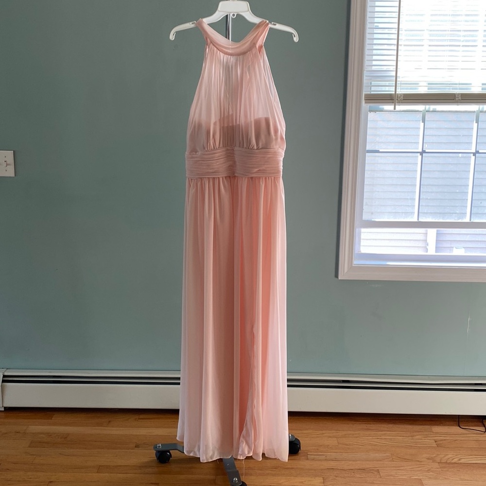 Levkoff Chiffon Illusion Side Slit Dress size 16